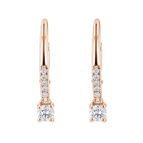 Silberne Hängeohrringe mit 0.1ct natürlichen Diamanten Noor