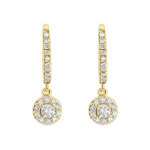 Silberne runde Ohrringe mit 0.09ct natürlichen Diamanten Namita