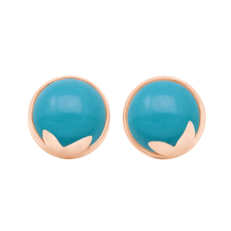 Goldene Ohrringe mit Cabochon-Türkis Erica 41334