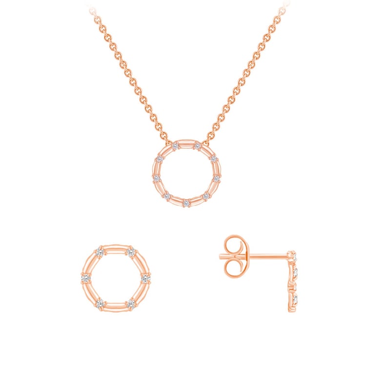 Silbernes Karma-Schmuckset mit Diamanten Lesley 70855