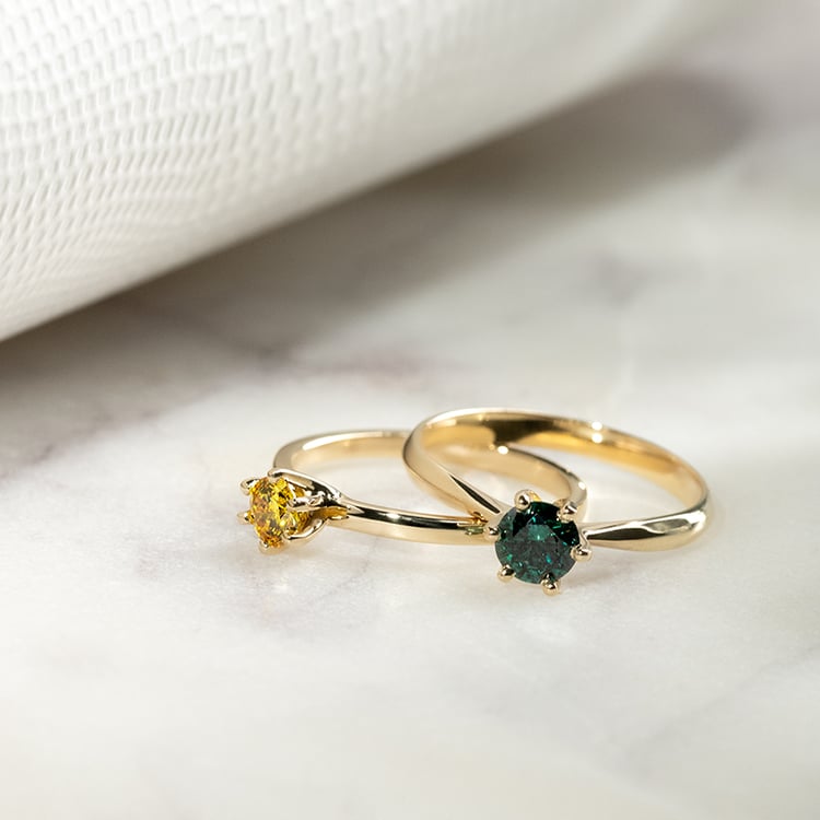 Verlobungsring aus Gold mit blauem Diamanten Iravan 133293
