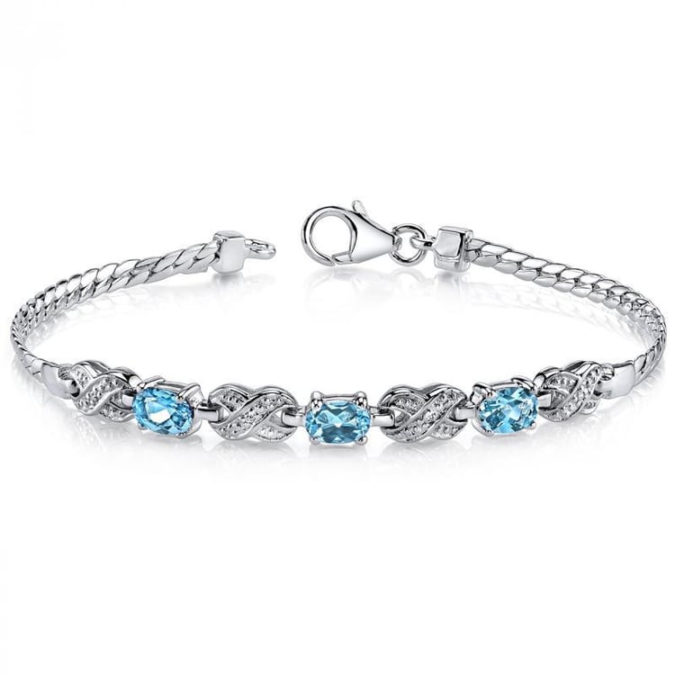 Silber-Armband mit Topas und Zirkonia Clio