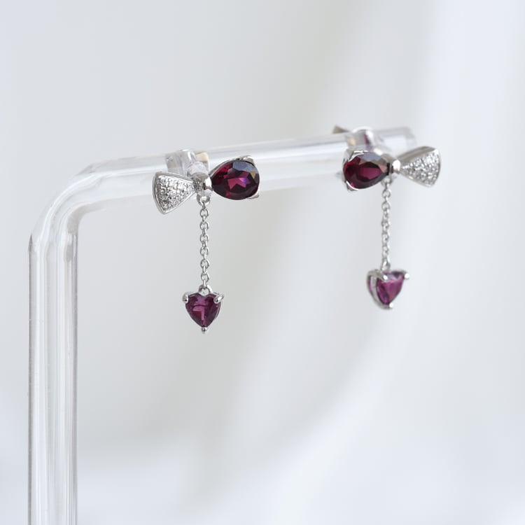 Ohrringe mit Rhodolith Granaten und Diamanten Carlota 86788