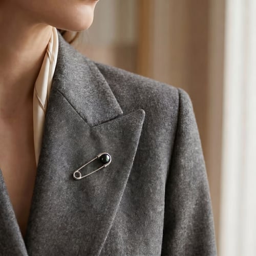 Elegante Brosche mit schwarzer Perle Ying