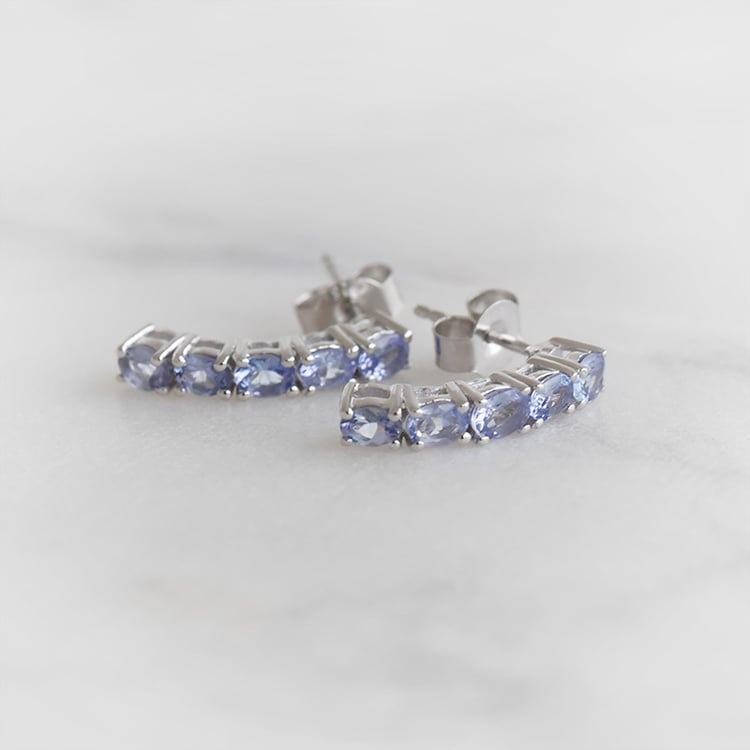 Schlichte Tansanit-Ohrringe aus Silber Felixa 92190