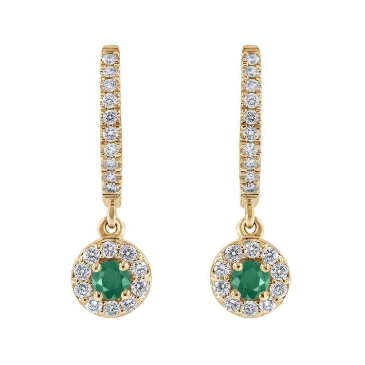 Wunderschöne silberne Ohrringe mit Smaragden und Lab Grown Diamanten Donna
