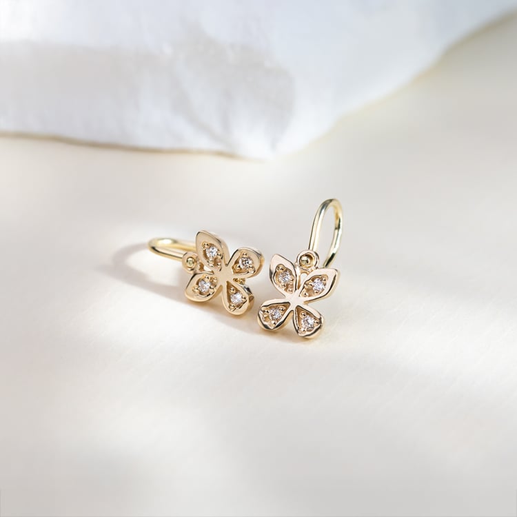 Goldene Ohrringe für Kinder in Schmetterlingsform Madeleine 151742