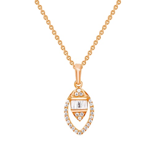 Goldener Anhänger in Mandelform mit Diamanten Einar
