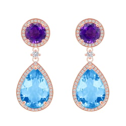 Ohrringe mit Topas und Amethyst Bulia