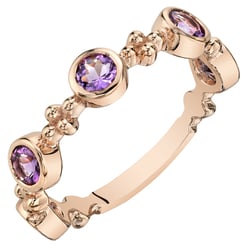 Vergoldeter Silberring mit Amethysten Joslyn