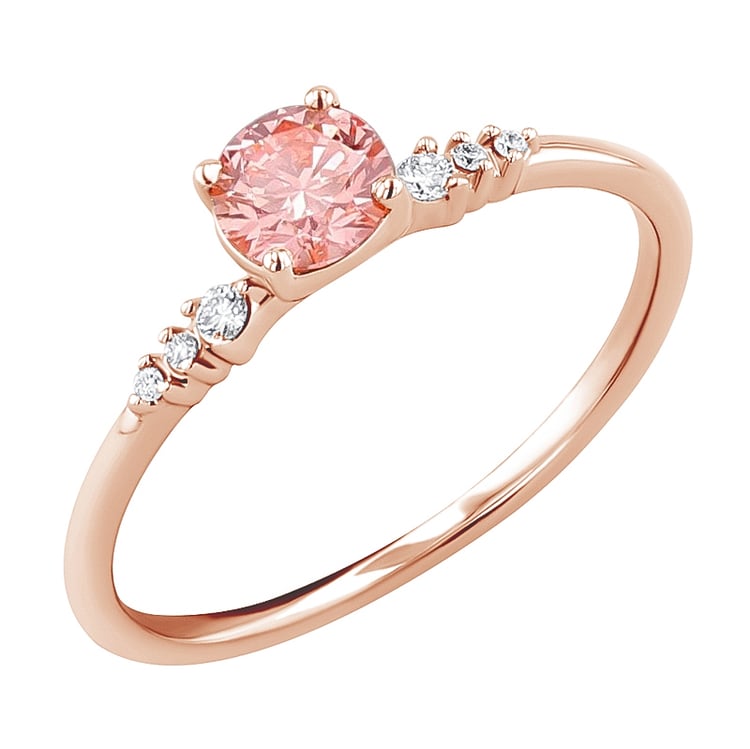 Verlobungsring mit zertifiziertem fancy rosa Lab Grown Diamanten Amity 125966