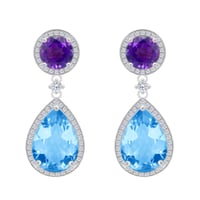 Ohrringe mit Topas und Amethyst Bulia