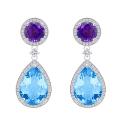 Ohrringe mit Topas und Amethyst Bulia