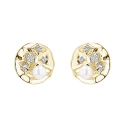 Silberne Perlenohrringe mit weißen Topasen Haidi