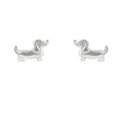 Silberne Ohrringe mit Dackeln Hackson