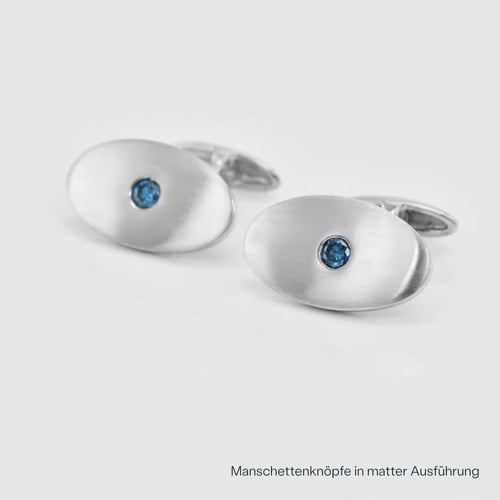 Manschettenknöpfe aus Platin mit blauen Diamanten Obert