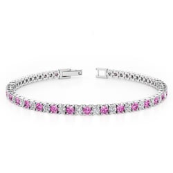 Elegantes silbernes Armband mit Saphir Pamela