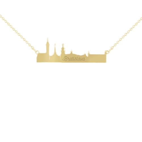 Goldene oder Platinkette mit Anhänger Stadt Bratislava