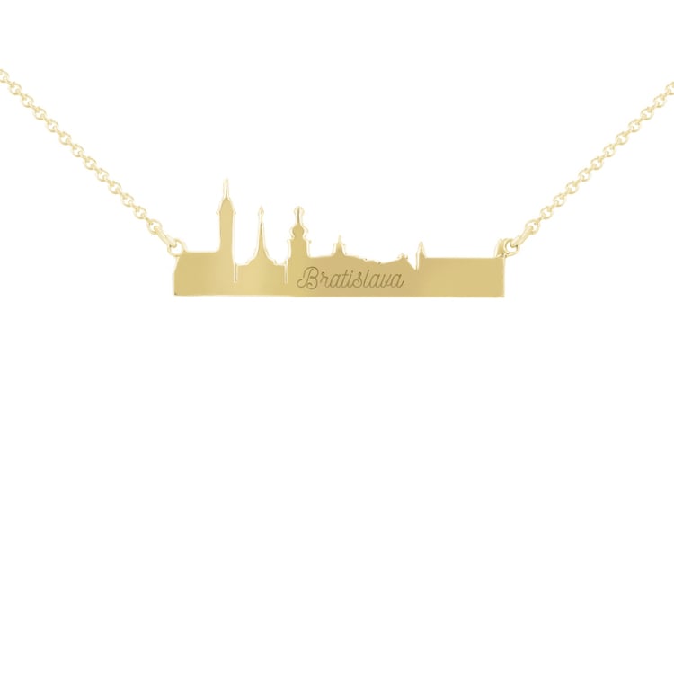 Goldene oder Platinkette mit Anhänger Stadt Bratislava 115142