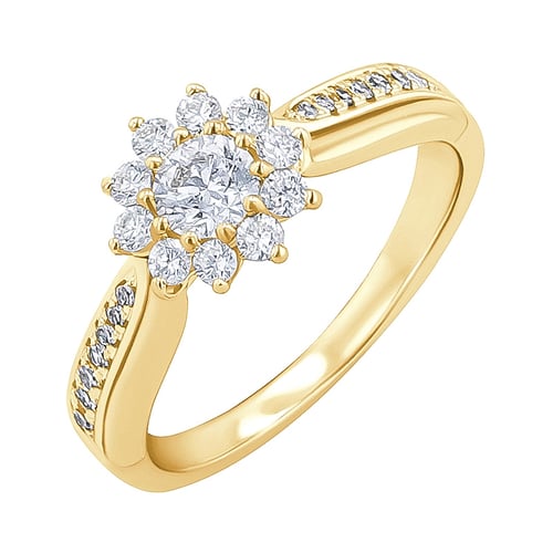 Verlobungsring mit Diamanten in Form einer Blume Evander