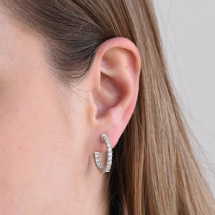 Silberne Ringohrringe mit Zirkonia Leary 80675