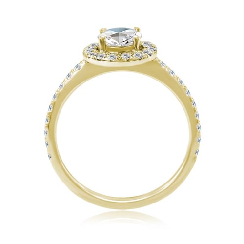 Verlobungsring aus Gold mit Diamanten im Halo-Stil Kerau
