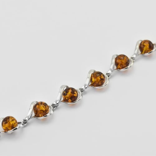 Bezauberndes Bernsteinarmband aus Silber Dree