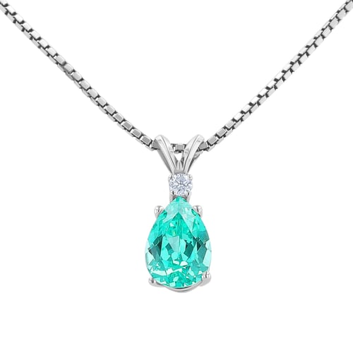 Schmuckset mit einem Lab Grown Paraiba Turmalín in Birnenform Ademir