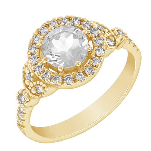 Verlobungsring mit Moissanit und lab-grown Diamanten Varana