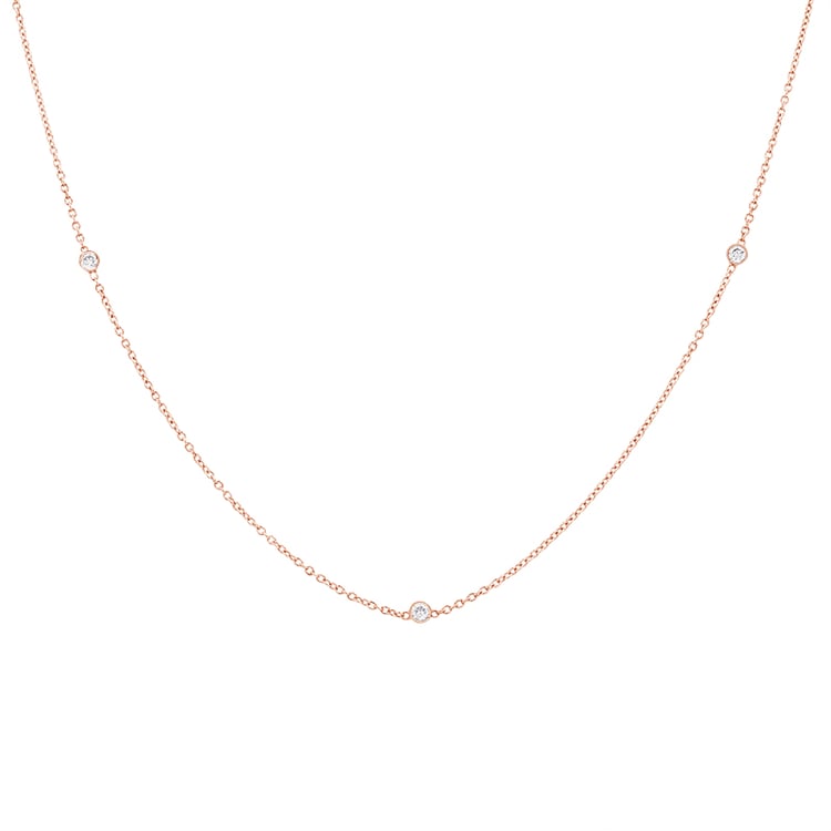 Zarter goldener Anhänger mit drei Diamanten Pekko 78666