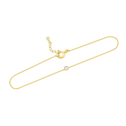 Silbernes minimalistisches Armband mit Mondstein Bonato