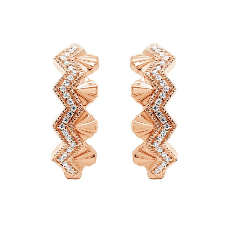 Außergewöhnliche goldene Creolen mit Lab Grown Diamanten Alva 160959