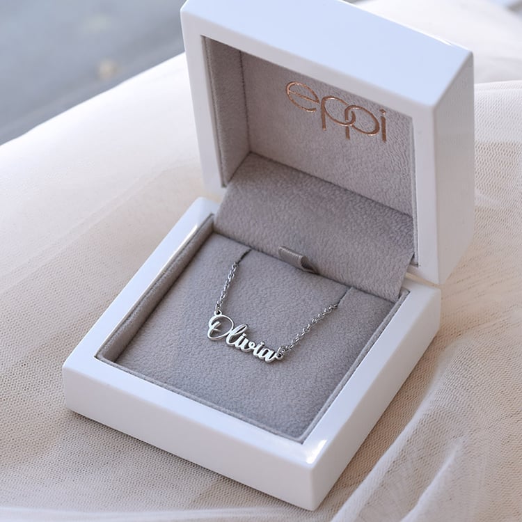 Silberne Namenskette mit Gravur Ihrer Wahl Amael 67480