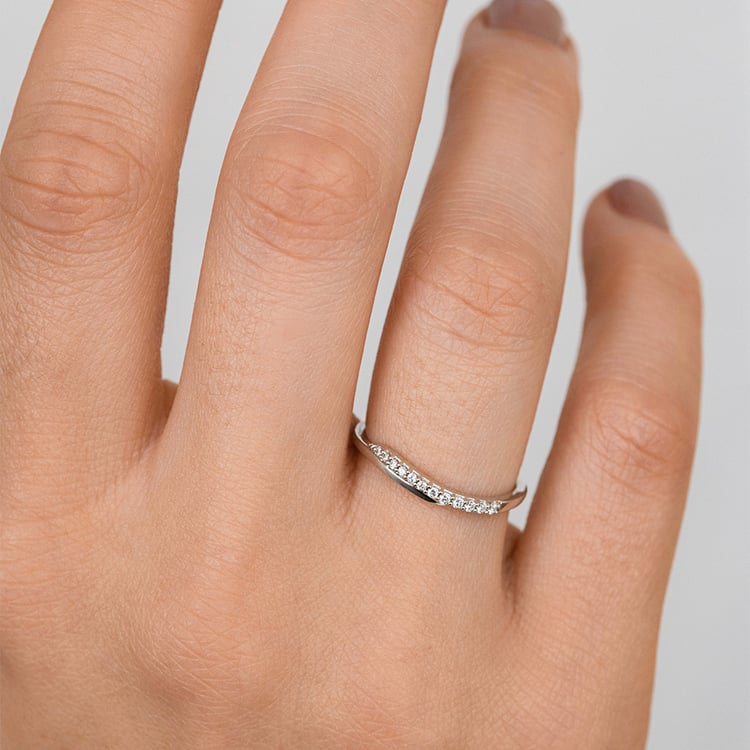 Atypisch gewellter Silberring mit Lab Grown Diamanten Vide 160699