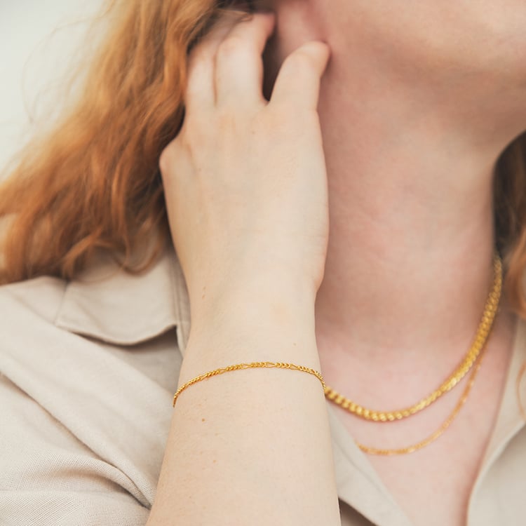 Silbernes Figaro Armband 21 cm 124458