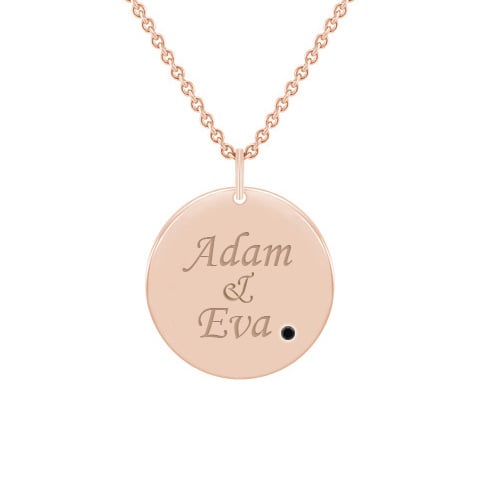 Anhänger mit schwarzen Diamanten und personalisierter Gravur Cassius 62619