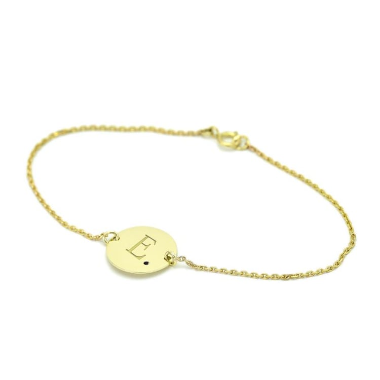 Armband aus Gold mit schwarzen Diamanten und Gravur Dian 22412