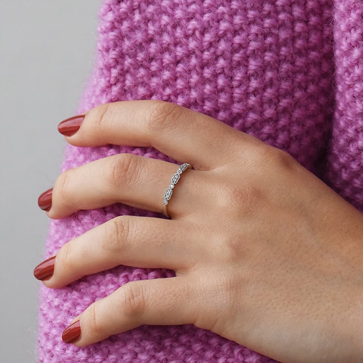 Eheringe aus einem Vintage-Ring mit Lab Grown Diamanten und einem Komfort-Ring Liam 105816