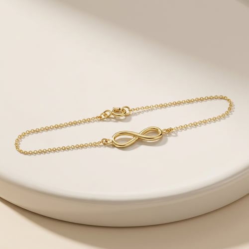 Goldenes Modearmband mit Unendlichkeitszeichen Infinity