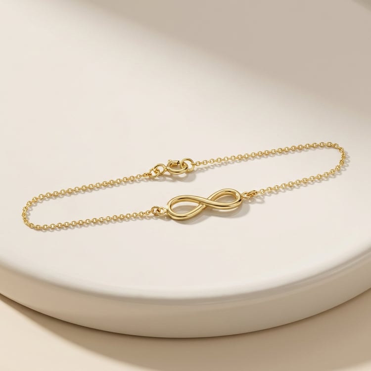 Goldenes Modearmband mit Unendlichkeitszeichen Infinity 169754