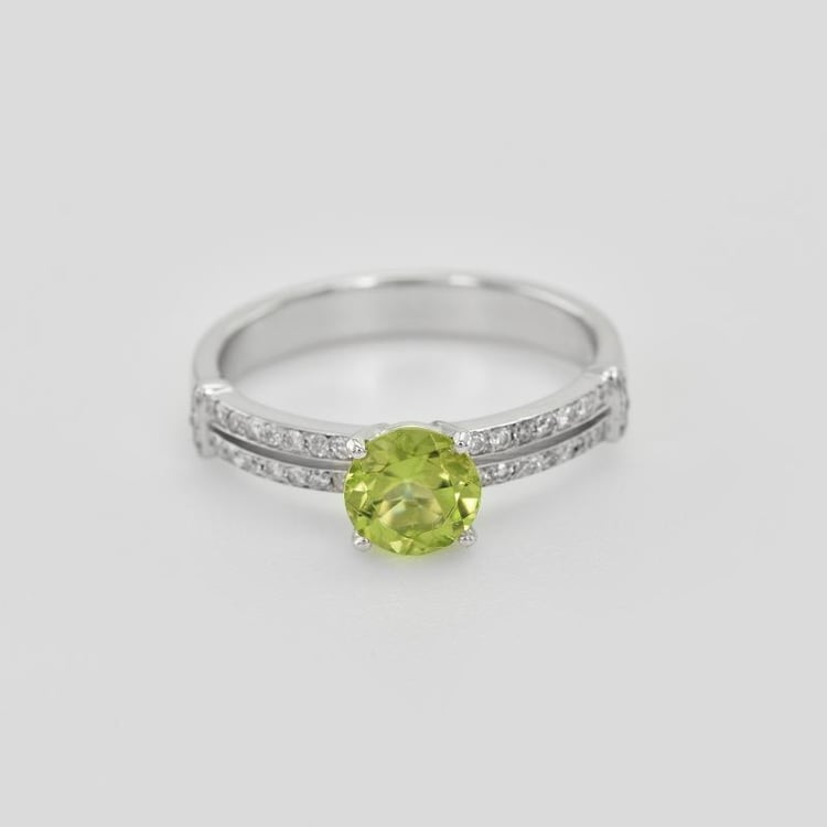 Verlobungsring aus Gold mit Olivin und Diamanten Delaine 27804