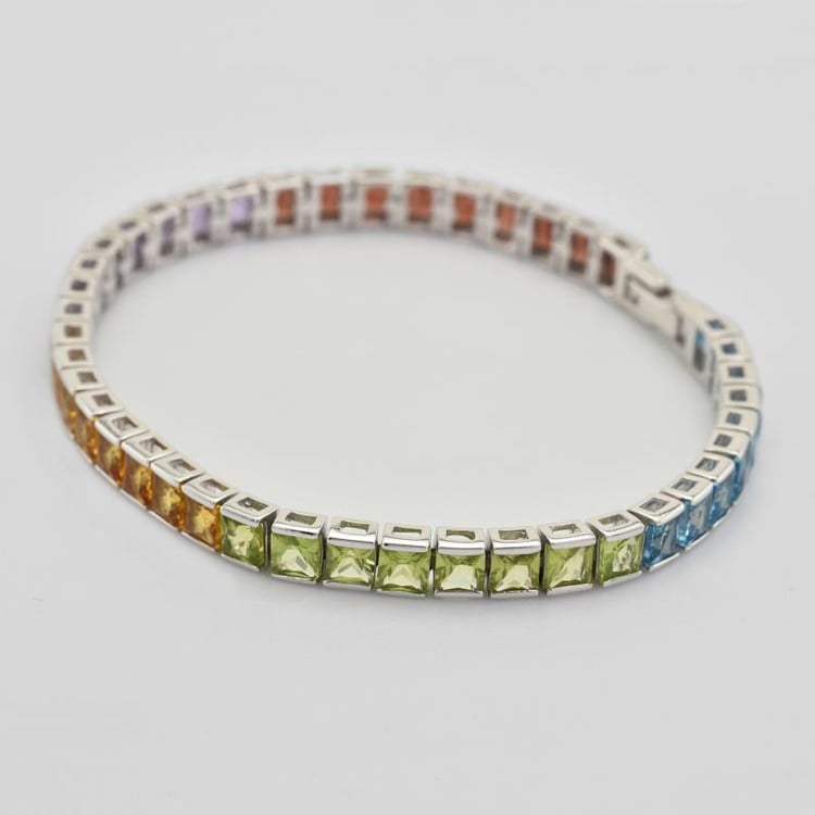 Silberarmband voll von Edelsteinen Andela 43630