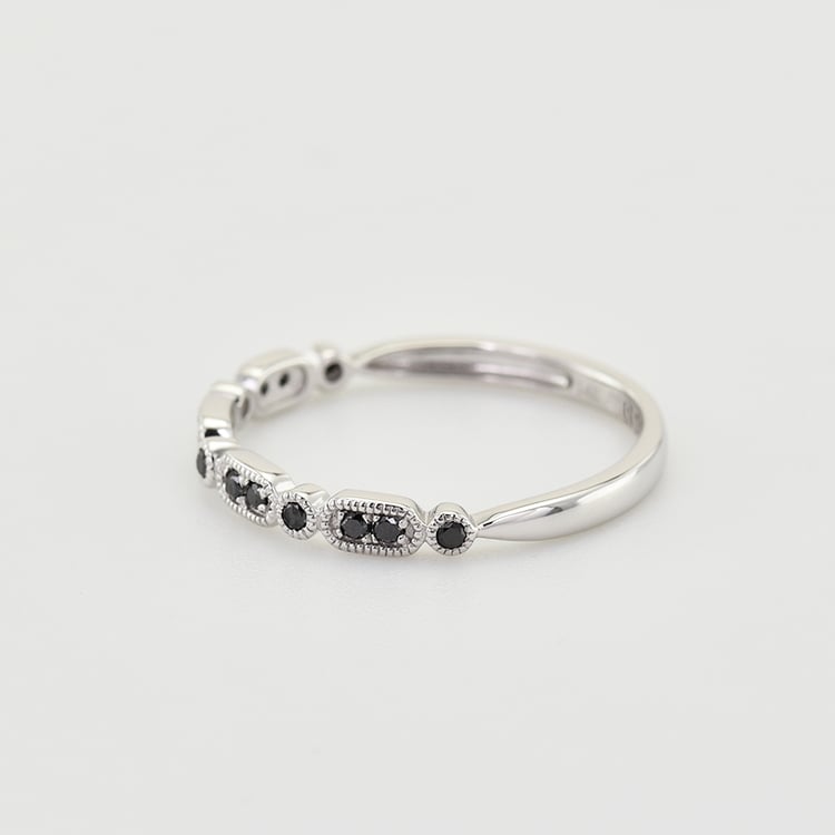 Ring aus Gold mit schwarzen Diamanten halbbesetzt Liam 41120