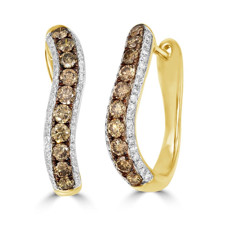 Ohrringe mit champagne und weißen Diamanten Doris 77087