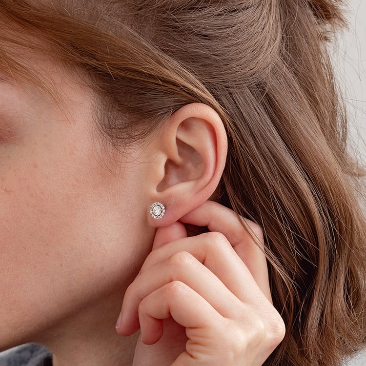 Goldene Ohrringe 2in1 mit IGI-zertifizierten 0.30ct Lab Grown Diamanten Demetra 132764