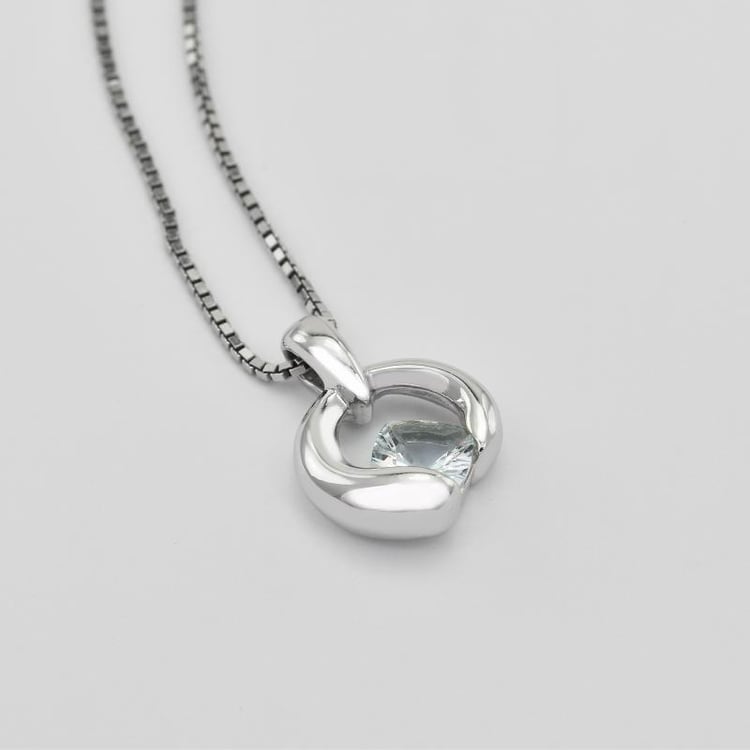 Silberne Umlaufbahn mit Aquamarin in der Mitte Starcley 28607