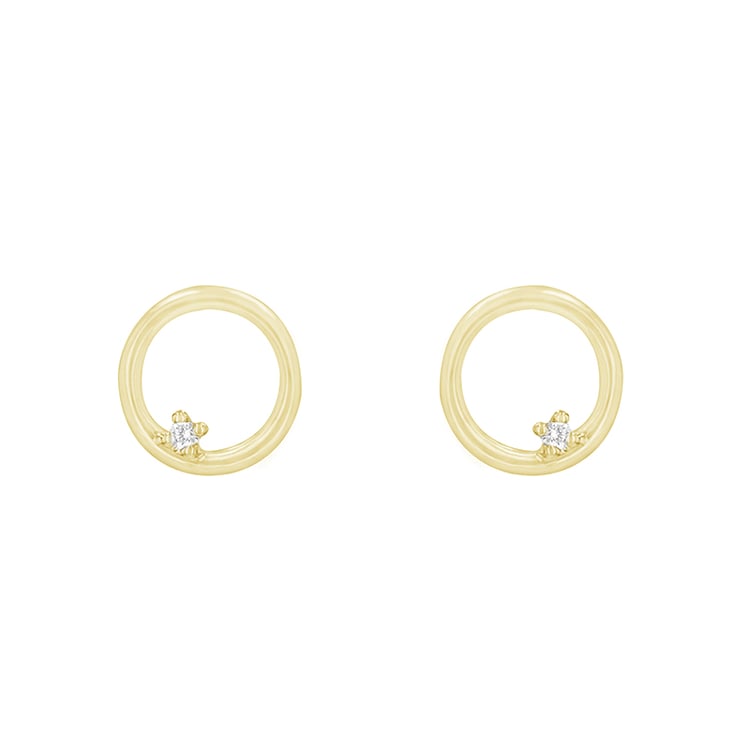 Goldene Karma Ohrstecker mit Diamanten Abner