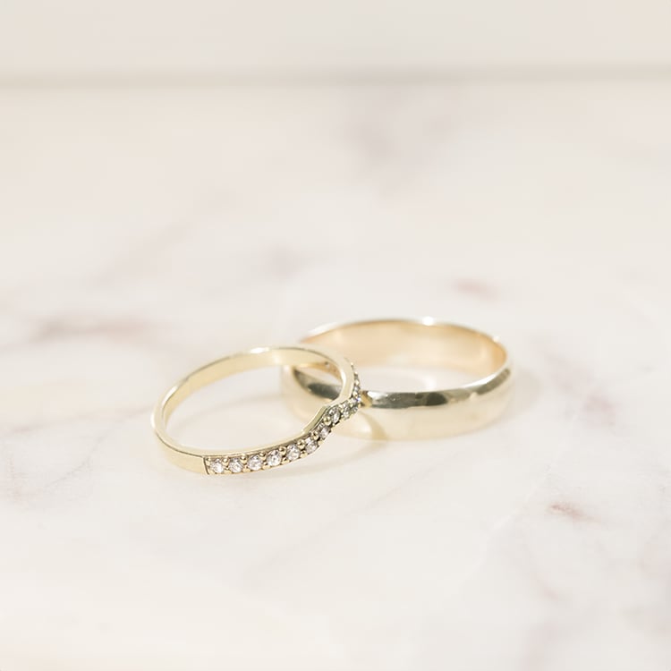 Goldene Eheringe mit Diamanten Marveille 137737