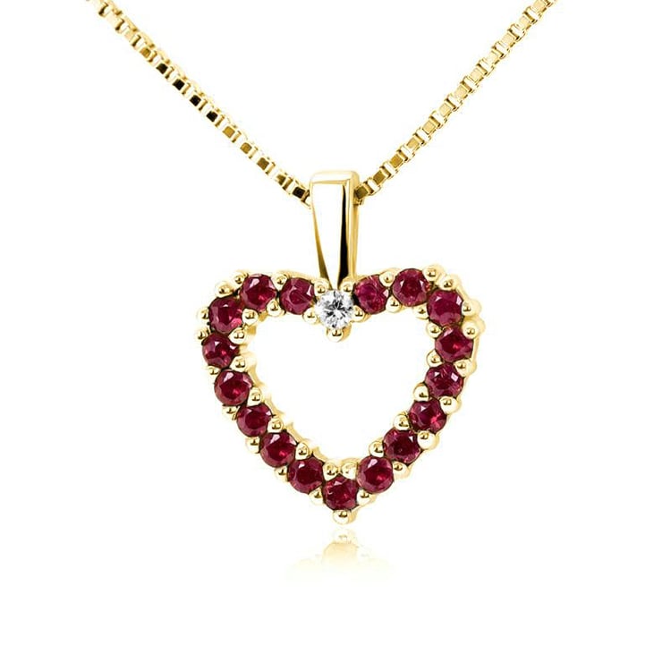 Herz aus Gold mit Rubinen 21171
