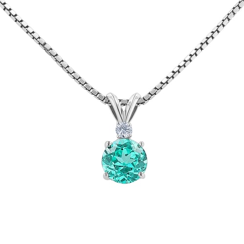 Schmuckset mit runden Lab Grown Paraiba Turmalín Alandra